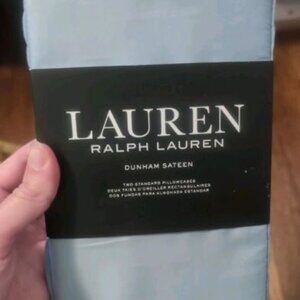 Lauren Ralph Lauren Dunham Sateen Set of 2 Standard Pillowcases 300 TC Mist